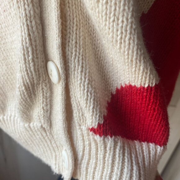 Lauren Hansen VTG American Flag Novelty Knit Cardigan Sweater M Button Up Ramie - Picture 9 of 12